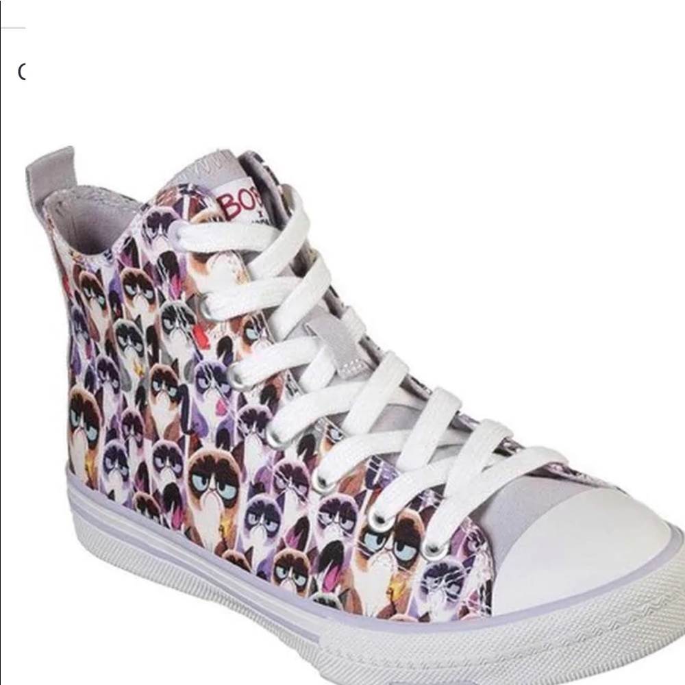 Skechers BOBS Utopia High Top Sneaker Grumpy Cat
